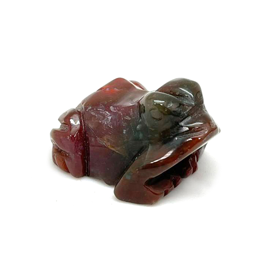 картинка Лягушка-оберег символ богатства и процветания  красно-серый моховый агат  Sr-Elit-Frog-28 от магазина El Corazon