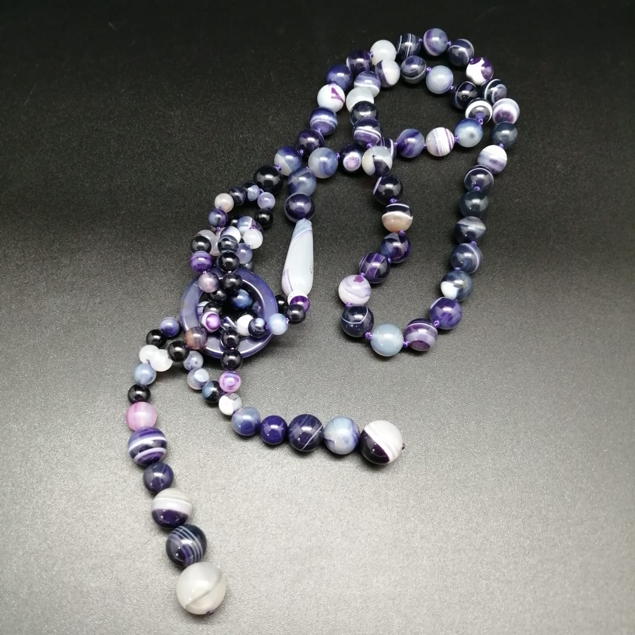 картинка Ожерелье, фиолетовый Агат, 96 см от магазина El Corazon