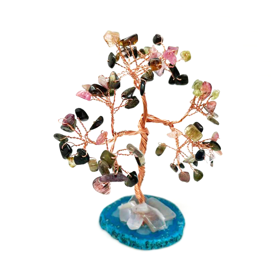 картинка Денежное дерево счастья Сувенир из натуральных камней турмалина Sr-tree-03 от магазина El Corazon